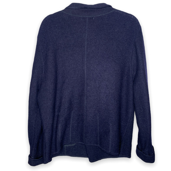 Vintage L.L. Bean Navy Blue Wool Blazer Jacket Petitie Medium - Picture 4 of 4